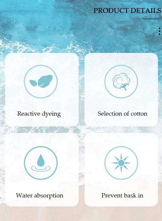 DUNISO Oversized Beach Towel, 150*75cm Microfiber Beach Towels, Quick Dry Towel for Swimmers Sand Proof Beach Towels for Adults Kids, Cool Pool Towels Beach Accessories Absorbent Towel for Travel Swim Yoga - Image 5